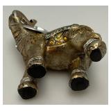 Small Ornate Vintage Elephant With Chromed Ears And More 4 3/4" x 6"