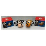 Collectible Mickey & Co. GOOFY & PLUTO Sculpted Mugs New Old Stock