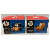 Collectible Mickey & Co. GOOFY & PLUTO Sculpted Mugs New Old Stock