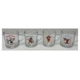 Collectible Disney Mickey Mouse Glass Mugs Including Steamboat Willie & More
