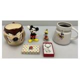 Misc. Miniature Disney Collectibles And Taz Mug