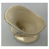 Vintage MCM Royal Copley Ceramic Cornucopia Horn Of Plenty Vase Planter With Gold Trim 8"