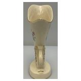 Vintage MCM Royal Copley Ceramic Cornucopia Horn Of Plenty Vase Planter With Gold Trim 8"