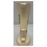 Vintage MCM Royal Copley Ceramic Cornucopia Horn Of Plenty Vase Planter With Gold Trim 8"