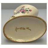 Vintage MCM Royal Copley Ceramic Cornucopia Horn Of Plenty Vase Planter With Gold Trim 8"