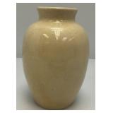 Vintage NEMADJI Forest Impressions Clay Pottery Vase Cream Brown With Green Leafs 7"