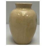 Vintage NEMADJI Forest Impressions Clay Pottery Vase Cream Brown With Green Leafs 7"