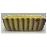 Vintage MCM Royal Copley Rectangular Fluted Planter Green Purple With Foil Label 3" x 4" x 8 1/2"