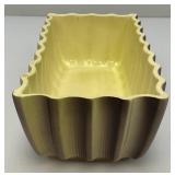 Vintage MCM Royal Copley Rectangular Fluted Planter Green Purple With Foil Label 3" x 4" x 8 1/2"