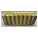 Vintage MCM Royal Copley Rectangular Fluted Planter Green Purple With Foil Label 3" x 4" x 8 1/2"