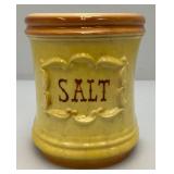 Vintage MCM Royal Copley Yellow And Brown Salt Wall Pocket/Planter 2 3/4" X4 5/8" x 5 3/8" Small Hairline Crack Present