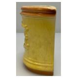 Vintage MCM Royal Copley Yellow And Brown Salt Wall Pocket/Planter 2 3/4" X4 5/8" x 5 3/8" Small Hairline Crack Present