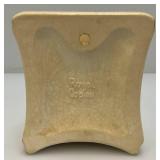 Vintage MCM Royal Copley Yellow And Brown Salt Wall Pocket/Planter 2 3/4" X4 5/8" x 5 3/8" Small Hairline Crack Present