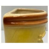 Vintage MCM Royal Copley Yellow And Brown Salt Wall Pocket/Planter 2 3/4" X4 5/8" x 5 3/8" Small Hairline Crack Present