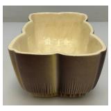 Vintage MCM Royal Copley Rectangular Fluted Planter Green Purple With Foil Label 2 3/4" x 4" x 7 1/2"