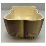Vintage MCM Royal Copley Rectangular Fluted Planter Green Purple With Foil Label 2 3/4" x 4" x 7 1/2"