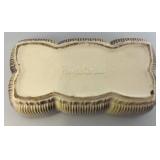 Vintage MCM Royal Copley Rectangular Fluted Planter Green Purple With Foil Label 2 3/4" x 4" x 7 1/2"