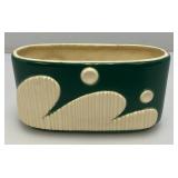 Vintage MCM Royal Copley Riddle Planter/Vase Oblong Green/White 3" x 3 3/4" x 7 1/2"
