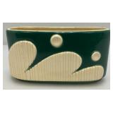 Vintage MCM Royal Copley Riddle Planter/Vase Oblong Green/White 3" x 3 3/4" x 7 1/2"