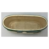 Vintage MCM Royal Copley Riddle Planter/Vase Oblong Green/White 3" x 3 3/4" x 7 1/2"
