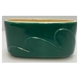 Vintage MCM Royal Copley Riddle Planter/Vase Oblong Green/White 3" x 3 3/4" x 7 1/2"