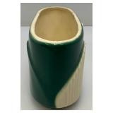 Vintage MCM Royal Copley Riddle Planter/Vase Oblong Green/White 3" x 3 3/4" x 7 1/2"