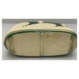 Vintage MCM Royal Copley Riddle Planter/Vase Oblong Green/White 3" x 3 3/4" x 7 1/2"