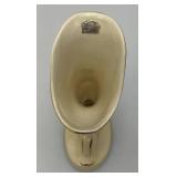 Vintage MCM Royal Copley Ceramic Cornucopia Horn Of Plenty Vase Planter With Gold Trim 8"