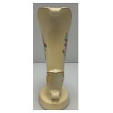 Vintage MCM Royal Copley Ceramic Cornucopia Horn Of Plenty Vase Planter With Gold Trim 8"
