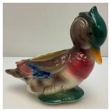 Vintage MCM Royal Copley Multicolored Mallard Duck Planter 3 1/2" x 7" x 8"