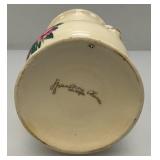 Vintage MCM Royal Copley Pink Floral Vase With Gold Trim And Double Handled Cottage Core Victorian 8 1/4" Tall