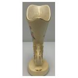 Vintage MCM Royal Copley Ceramic Cornucopia Horn Of Plenty Vase Planter With Gold Trim 8"