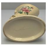 Vintage MCM Royal Copley Ceramic Cornucopia Horn Of Plenty Vase Planter With Gold Trim 8"