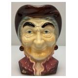 Vintage MCM Royal Copley Colonial Woman Wall Pocket Head Vase 8"