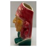 Vintage MCM Royal Copley Pirate/Gypsy Wall Pocket Head Vase With Foil Label 8"