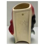 Vintage MCM Royal Copley Pirate/Gypsy Wall Pocket Head Vase With Foil Label 8"
