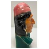 Vintage MCM Royal Copley Pirate/Gypsy Wall Pocket Head Vase With Foil Label 8"