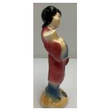 Vintage MCM Royal Copley Oriental Girl With Jug Figurine With Foil Label 8"