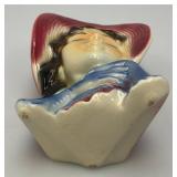 Viintage MCM Royal Copley Lady Head Wall Pocket Vase 6"