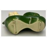Vintage MCM Royal Copley Sitting Yellow/Red Christmas Elf Pixie Figure Green Shoe Planter 2 1/2" x 7" x 7 1/2"