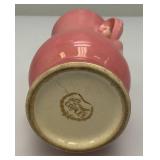 Vintage MCM Royal Copley Pink Ceramic Vase Double Handled With Gold Trim 6 1/4"