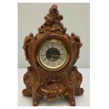 Vintage Ornate Ceramic Mantle Clock Baroque Style 11"