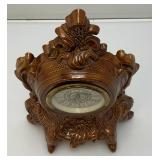 Vintage Ornate Ceramic Mantle Clock Baroque Style 11"