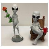 Collectible Bella Haus Designs Alien Figurines Tallest is 7.5"