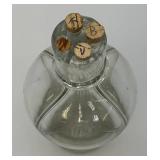 Midcentury French 4 Chamber Glass Decanter 10 1/2" Tall