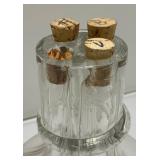 Midcentury French 4 Chamber Glass Decanter 10 1/2" Tall