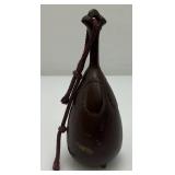Antique Japanese Bronze Eggplant Shaped Hand Bell 5 3/8"