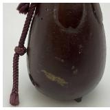 Antique Japanese Bronze Eggplant Shaped Hand Bell 5 3/8"