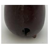 Antique Japanese Bronze Eggplant Shaped Hand Bell 5 3/8"