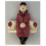 Vintage WEIL WARE California Art Pottery Asian Girl Wall Pocket Planter 8.5"